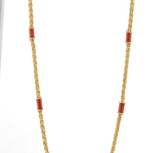 Collana in oro 18 kt e corallo rosso
